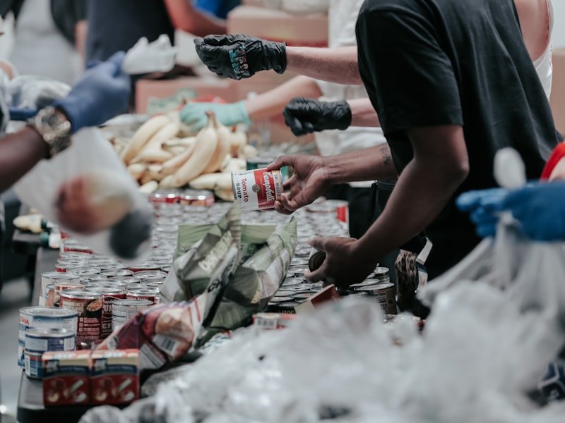 Volunteers at a community charity donation centre in Ottawa
